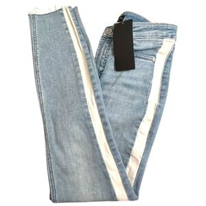 Silver Jeans Co Womens 26 Most‎ Wanted Skinny Tuxedo Stripe Mid Rise Jeans NEW
